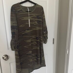 Z Supply Camouflage Dress - Green and Brown